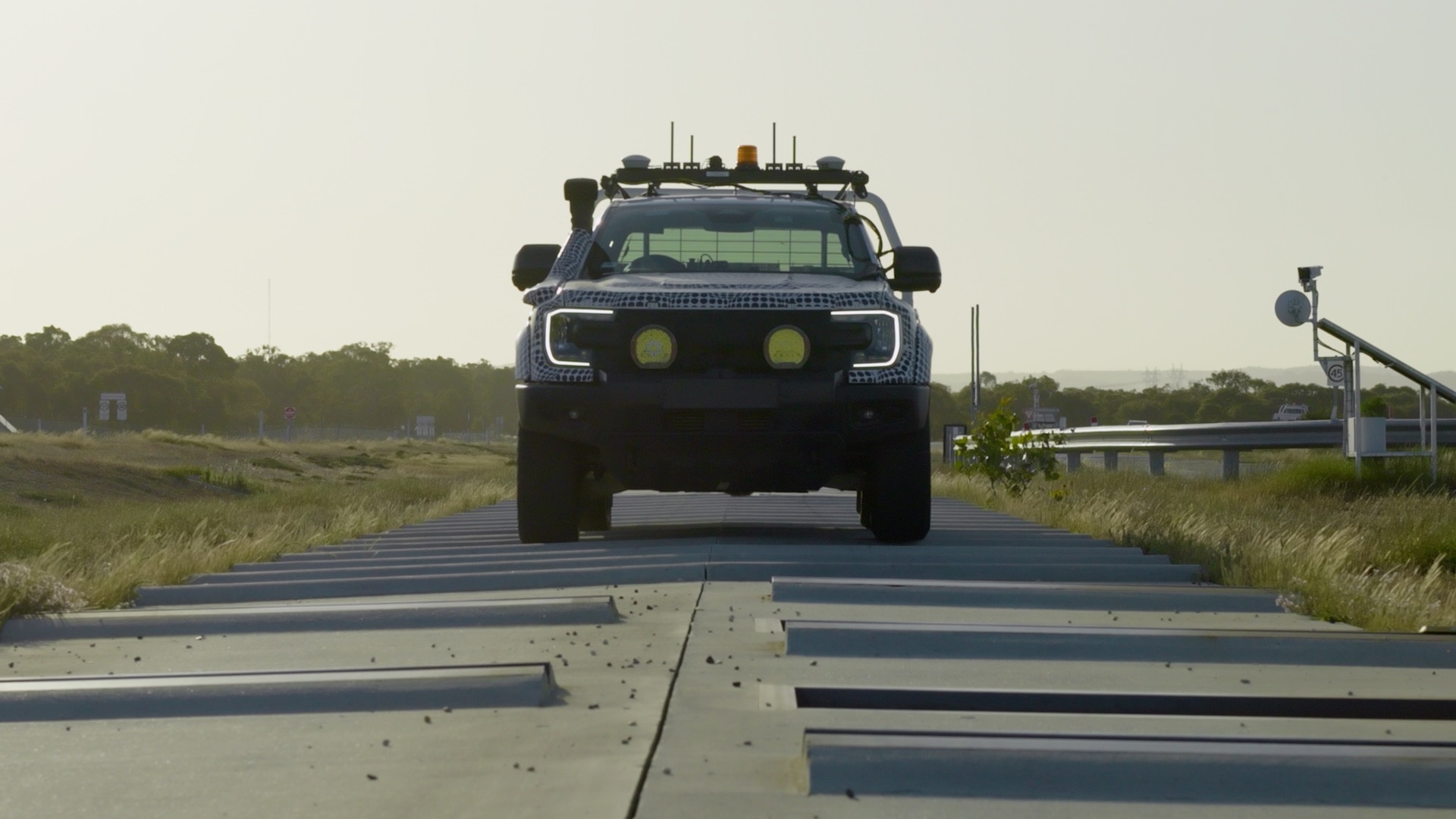 Ranger Super Duty testing on Silver Creek Road at the You Yangs Proving Ground in Australia.